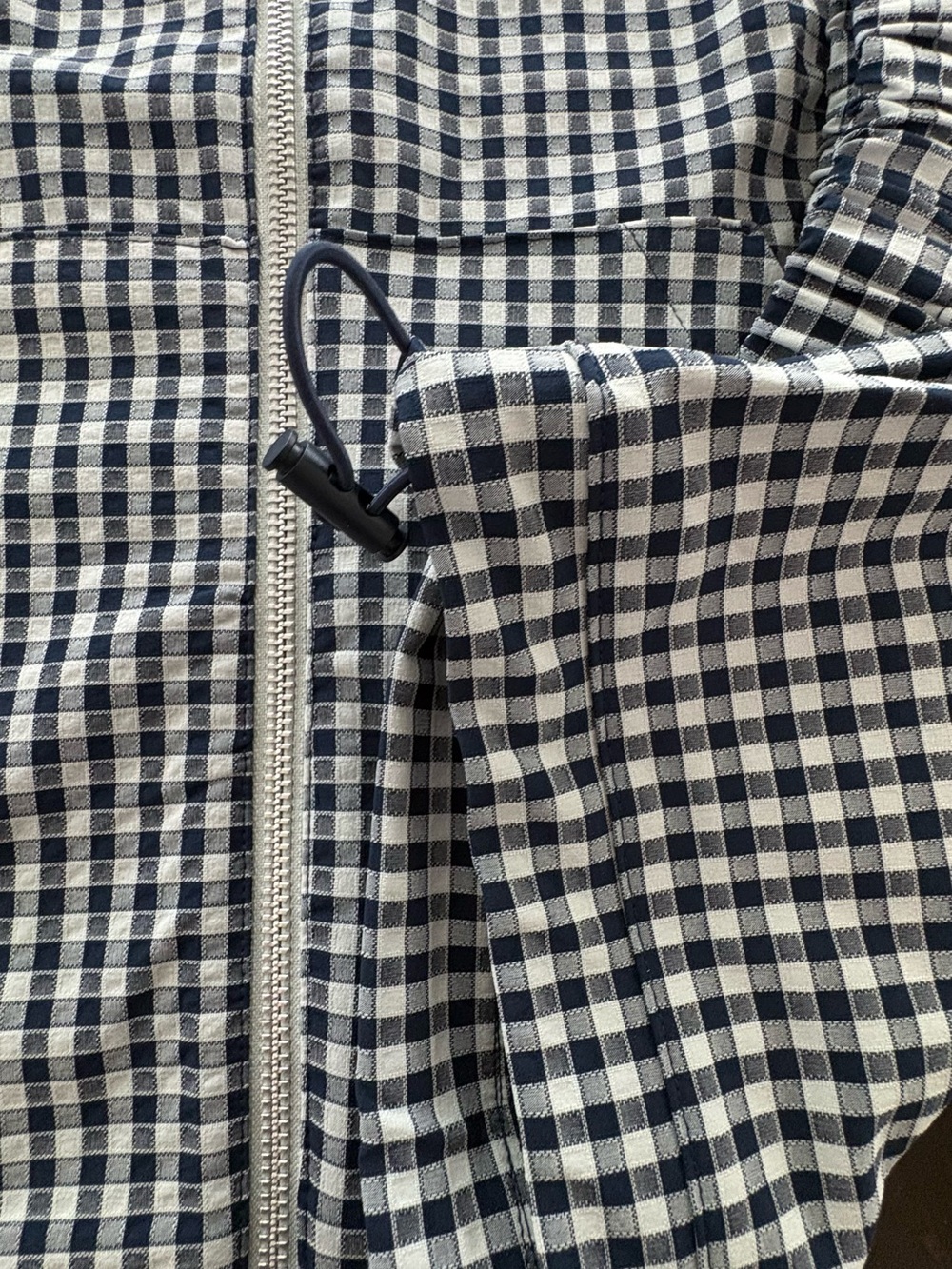 Adidas Navy & White Gingham Windbreaker Jacket - Picture 5 of 10
